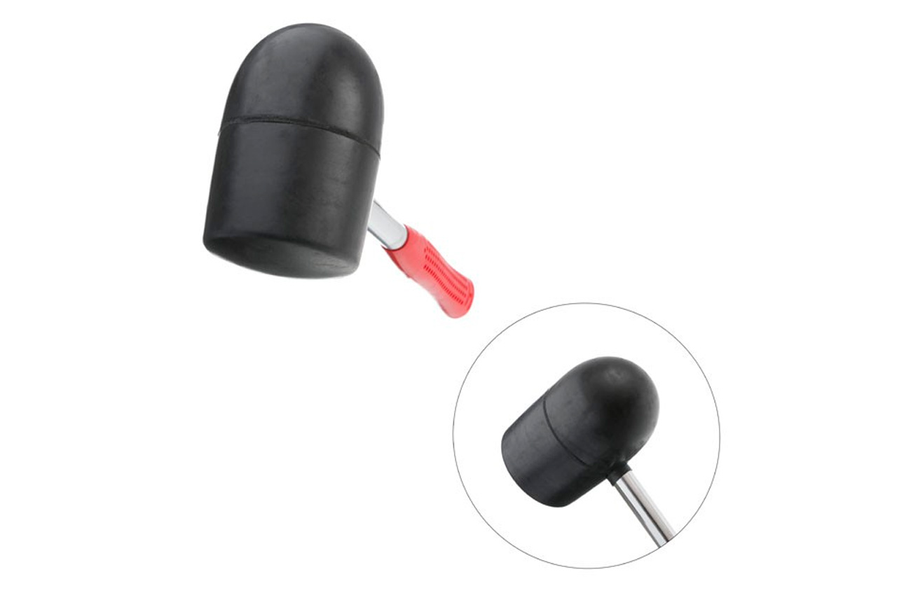 Киянка Intertool - 1250 г х 90 мм Чорна гума, ручка дерево (HT-0228) - Зображення 4