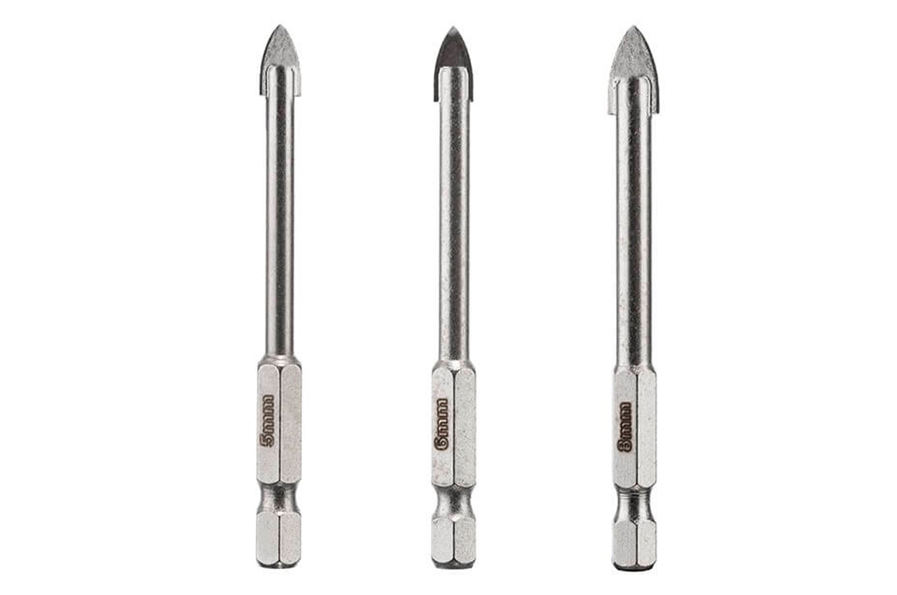 Набір свердел по склу та кераміці Intertool - 5 x 6 x 8 мм HEX (3 шт.) (SD-0293) - Зображення 3
